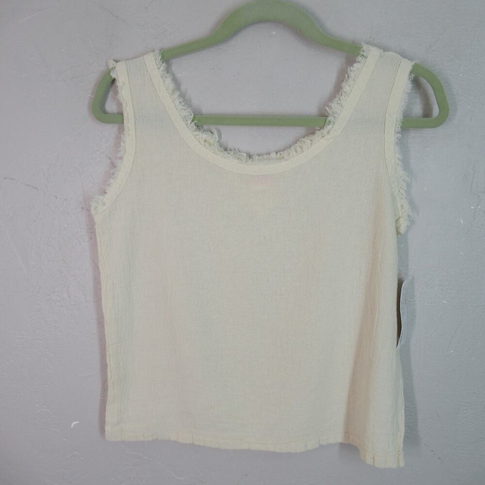Maria de Guadalajara Tank Top S Ivory Beach Gauze Slvlss Pullover Scoop Neck